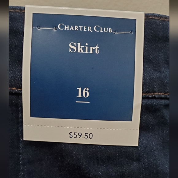 CHARTER CLUB DENIM SAILOR BUTTONED MINI SKIRT - Picture 4 of 6